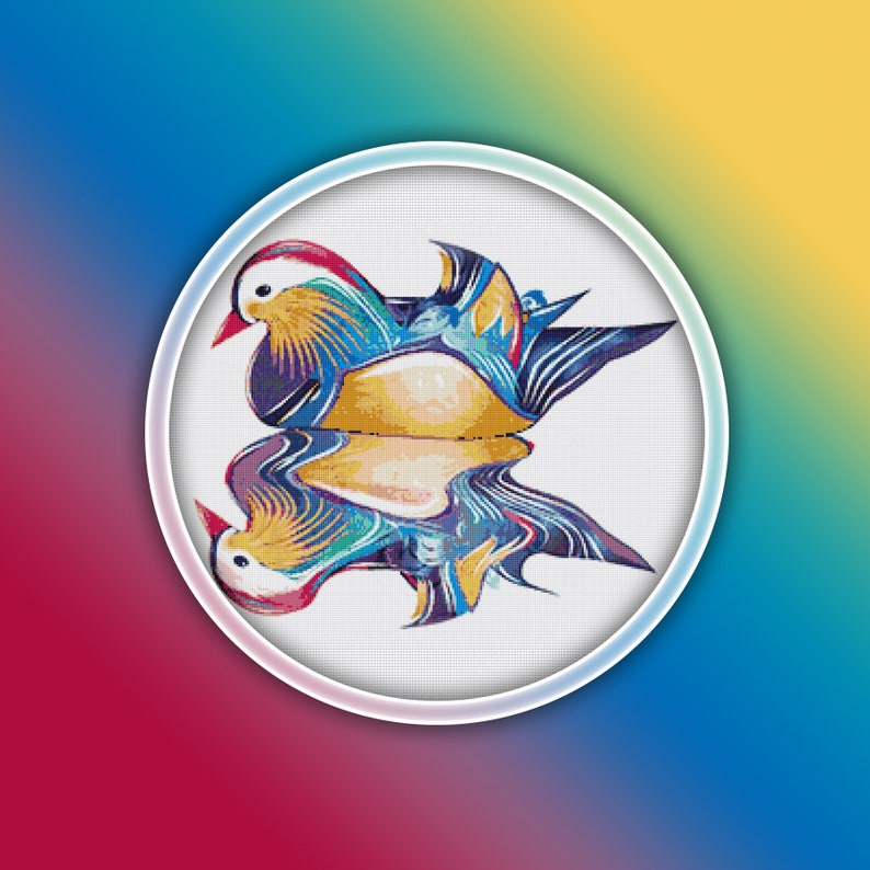 Mandarin Duck Cross Stitch Pattern Instant PDF Download Etsy - Mandarin Duck Cross Stitch Pattern