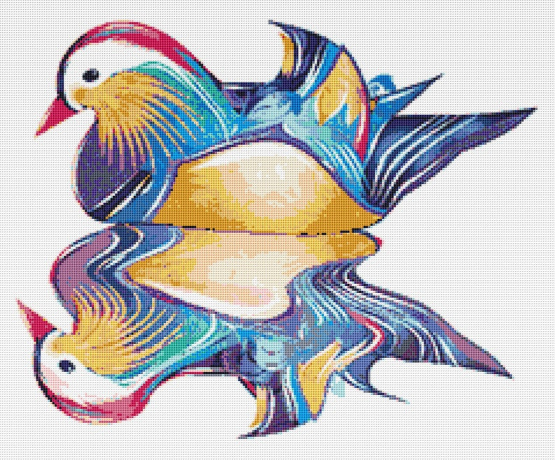 Mandarin Duck Cross Stitch Pattern Instant PDF Download Etsy - Mandarin Duck Cross Stitch Pattern