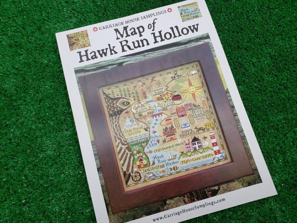 Map Of Hawk Run Hollow Cross Stitch Pattern By Carriage House Samplings  - Hawk Run Hollow Cross Stitch Patterns