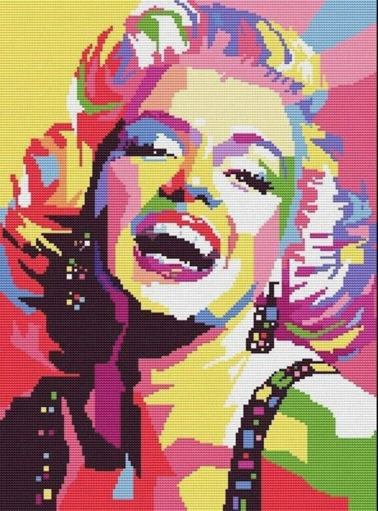 Marilyn Monroe Cross Stitch Pattern Colourful Marilyn Monroe Etsy - Marilyn Monroe Cross Stitch Pattern