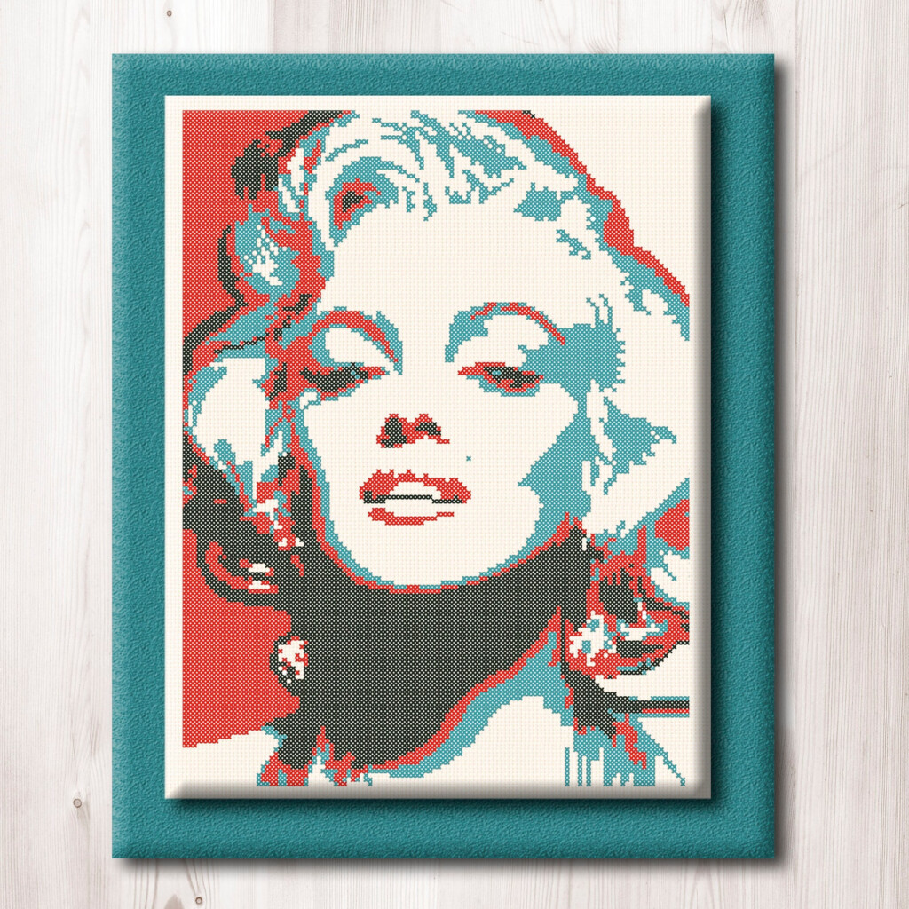 Marilyn Monroe Cross Stitch Pattern Easy Cross Stitch Movie Etsy - Marilyn Monroe Cross Stitch Pattern