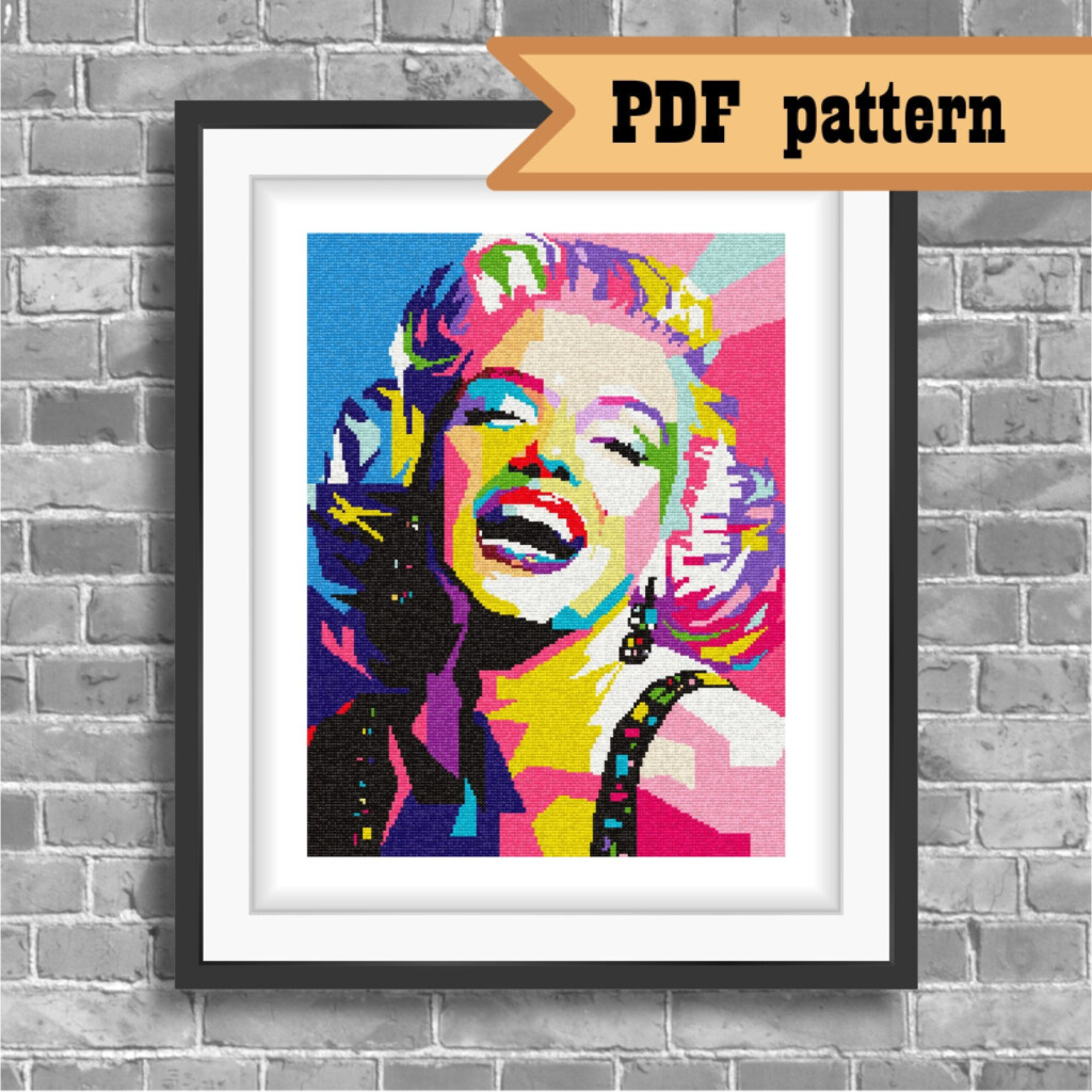 Marilyn Monroe Pdf Pattern Digital Download Cross Stitch Etsy - Marilyn Monroe Cross Stitch Pattern