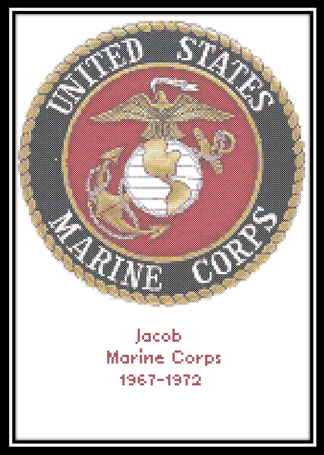 Marine Corps Seal Counted Cross Stitch Pattern Cross Stitch Cross  - Military Cross Stitch Patterns Free