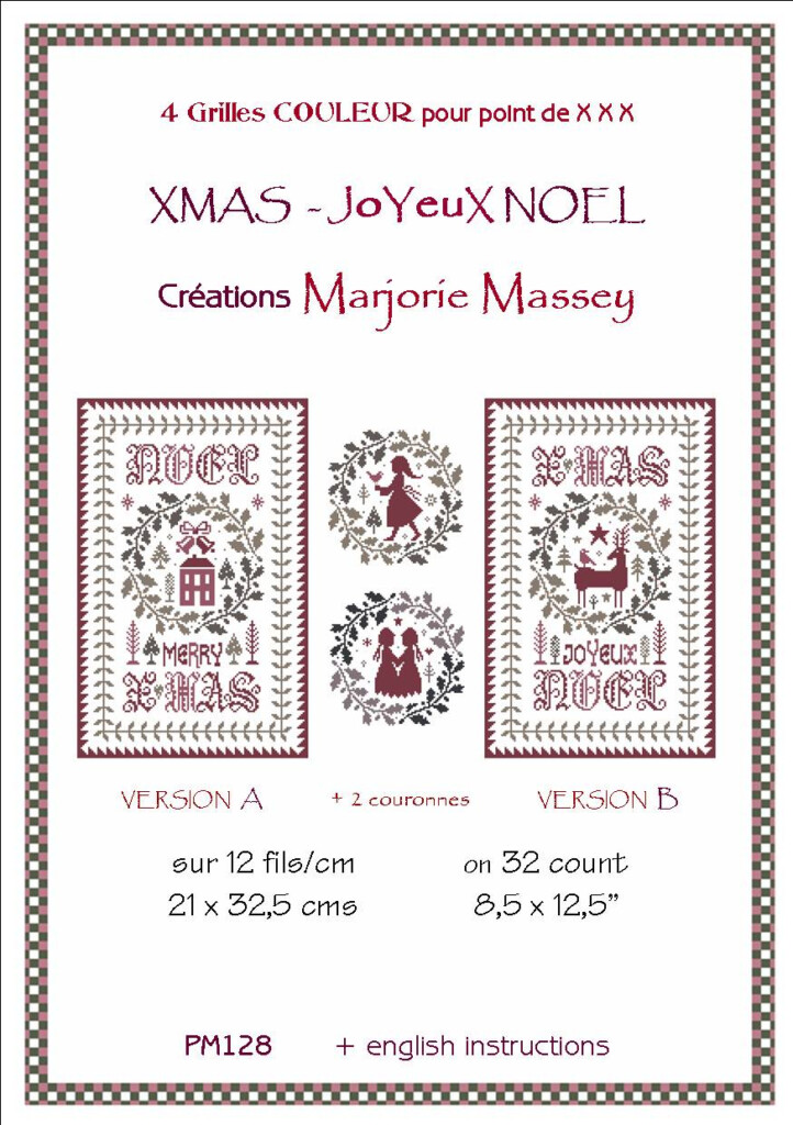 Marjorie Massey Xmas Joyeux Noel Cross Stitch Pattern 123Stitch - Joyeux Noel Cross Stitch Pattern