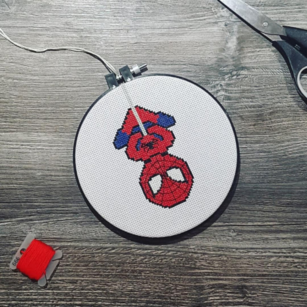 MARVEL SPIDERMAN Super Hero Cross Stitch Pattern PDF Format Instant  - Easy Spiderman Cross Stitch Pattern
