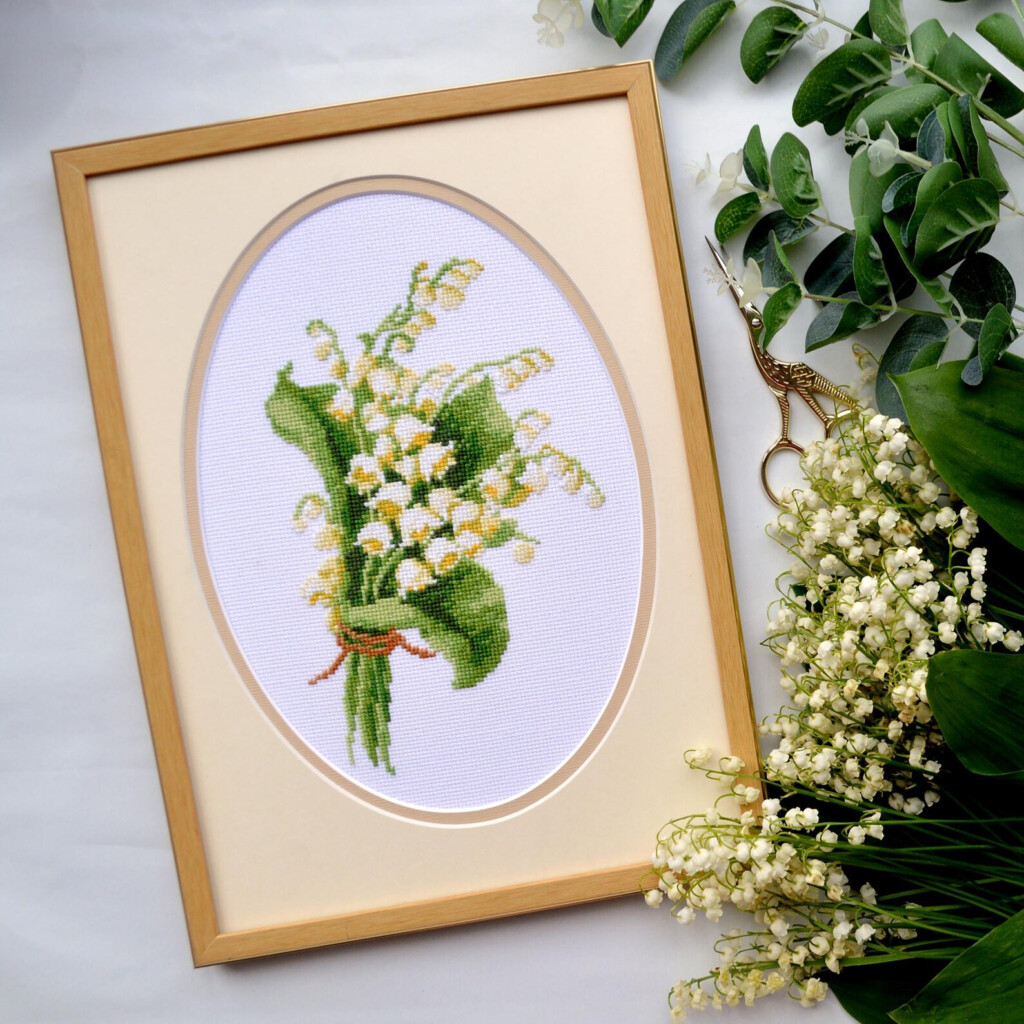 May Lily Cross Stitch Kit Lily Of The Valley DIY Flowers Etsy - Lily Of The Valley Cross Stitch Pattern