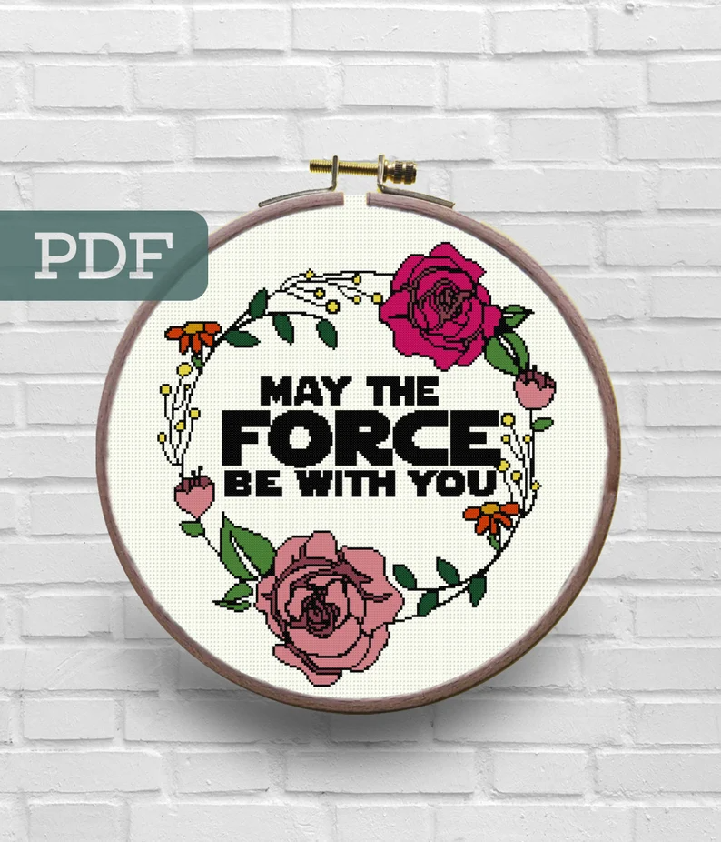 May The Force Be With You Cross Stitch Pattern Star Wars Cross Stitch  - May The Force Be With You Cross Stitch Pattern