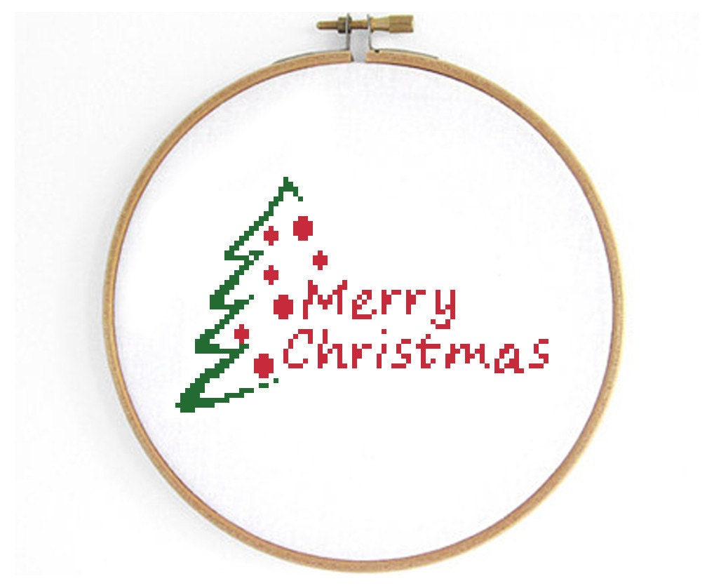 Merry Christmas Cross Stitch Pattern - Merry Christmas Cross Stitch Pattern