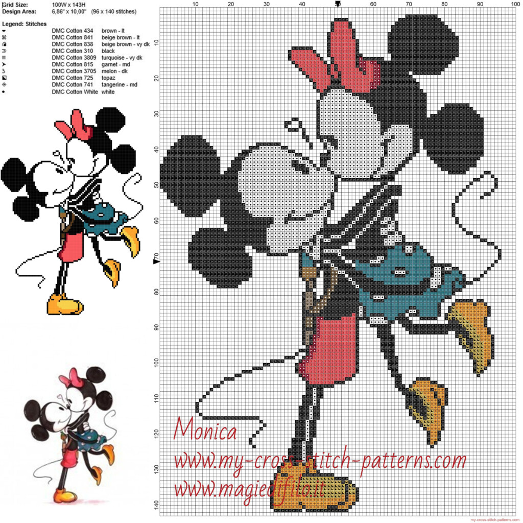 Mickey Mouse And Minnie Cross Stitch Pattern Free Cross Stitch  - Mickey And Minnie Cross Stitch Patterns