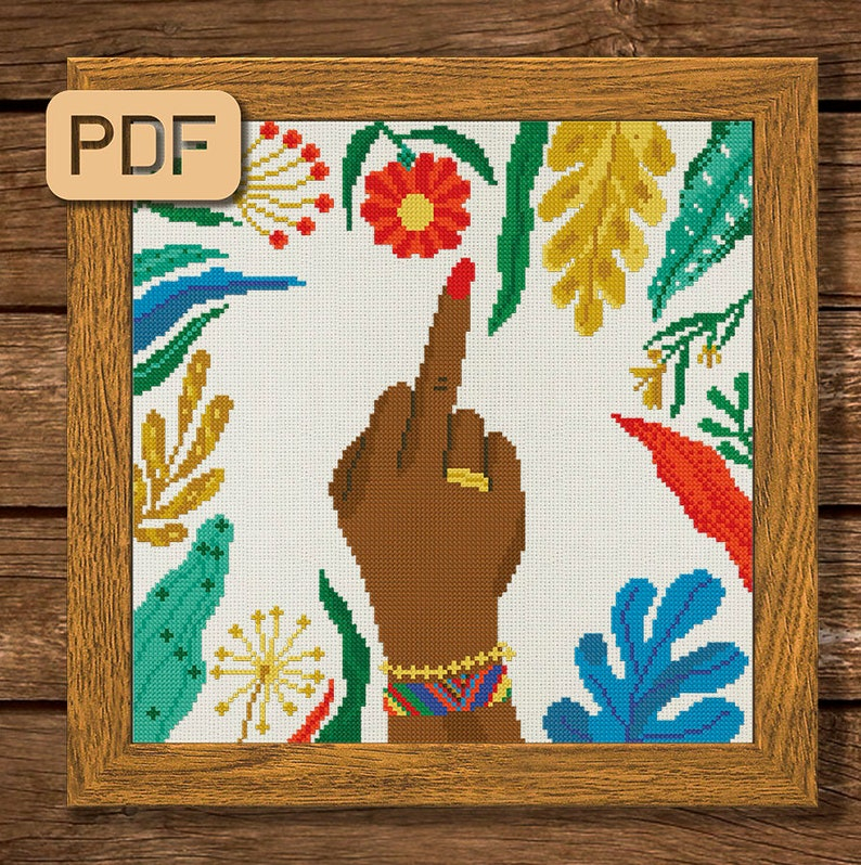 Middle Finger Cross Stitch Pattern Snarky Cross Stitch PDF Etsy - Middle Finger Cross Stitch Pattern