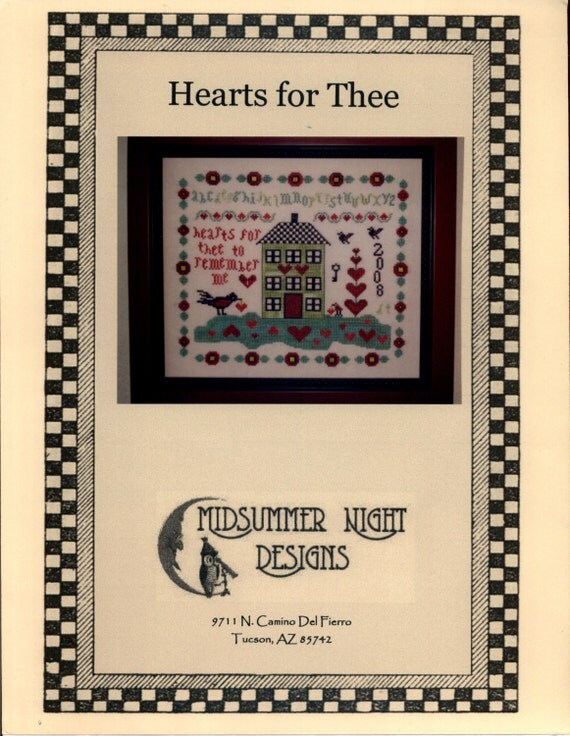 Midsummer Night Designs Hearts For Thee Cross Stitch - Midsummer Night Designs Cross Stitch Patterns