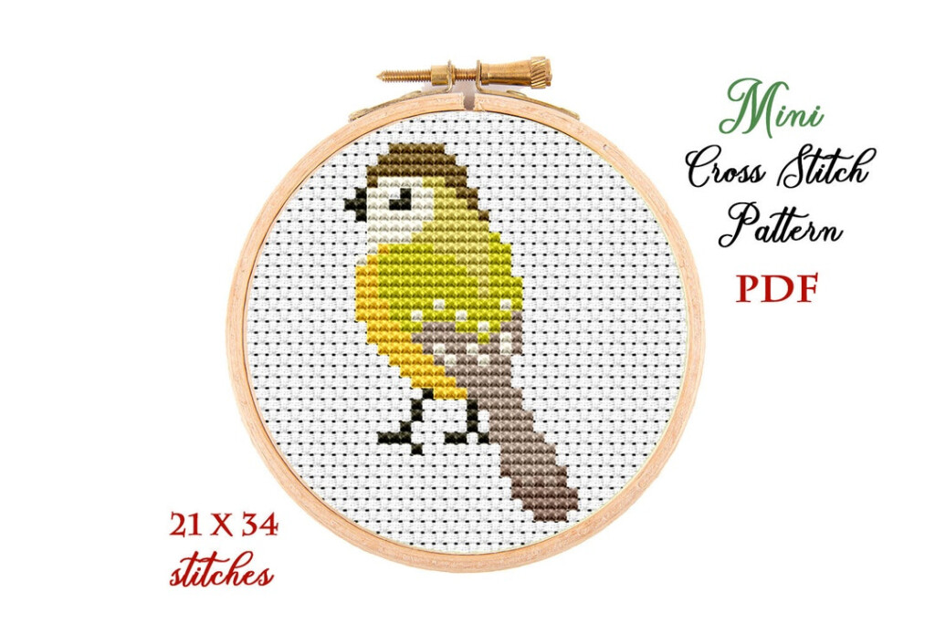 Mini Cross Stitch Pattern Little Bird Counted Cross Stitch Chart  - Easy Small Bird Cross Stitch Pattern
