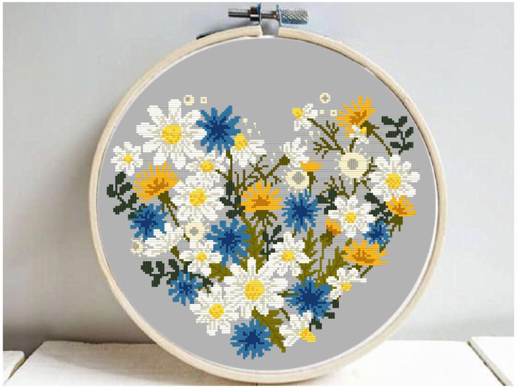 Modern Floral Cross Stitch Pattern Watercolor Nature Flower Cross  - Best Modern Cross Stitch Patterns