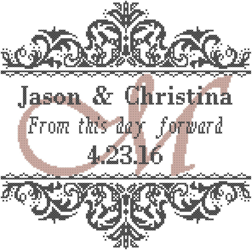 Modern Wedding Cross Stitch Pattern From This Day Forward With - Modern Cross Stitch Wedding Patterns