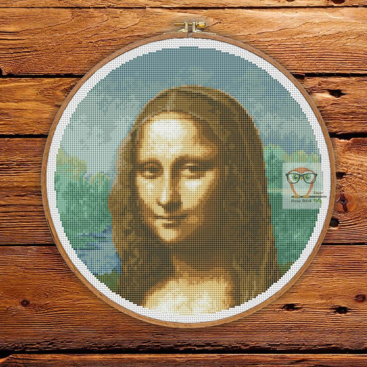 Mona Lisa By Da Vinci Cross Stitch Pattern Cross Stitch Round Chart  - Mona Lisa Cross Stitch Pattern Free