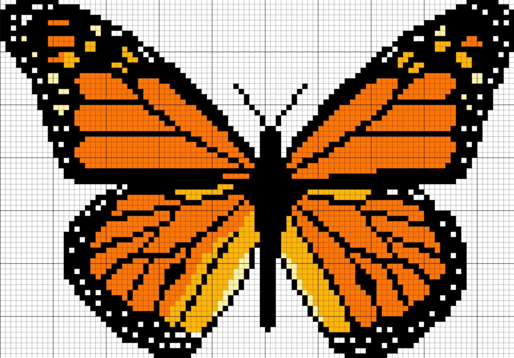 Monarch Butterfly Counted Cross Stitch Chart Pdf Format Etsy In 2021  - Butterfly Counted Cross Stitch Patterns Free
