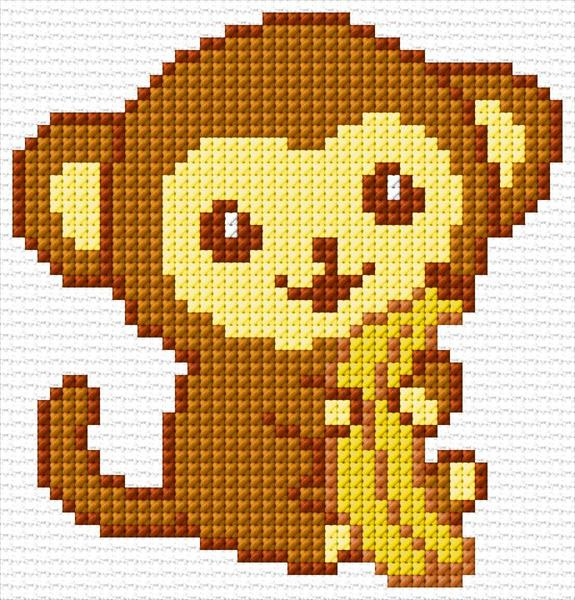 Monkey Cross Stitch Designs - Small Monkey Cross Stitch Pattern