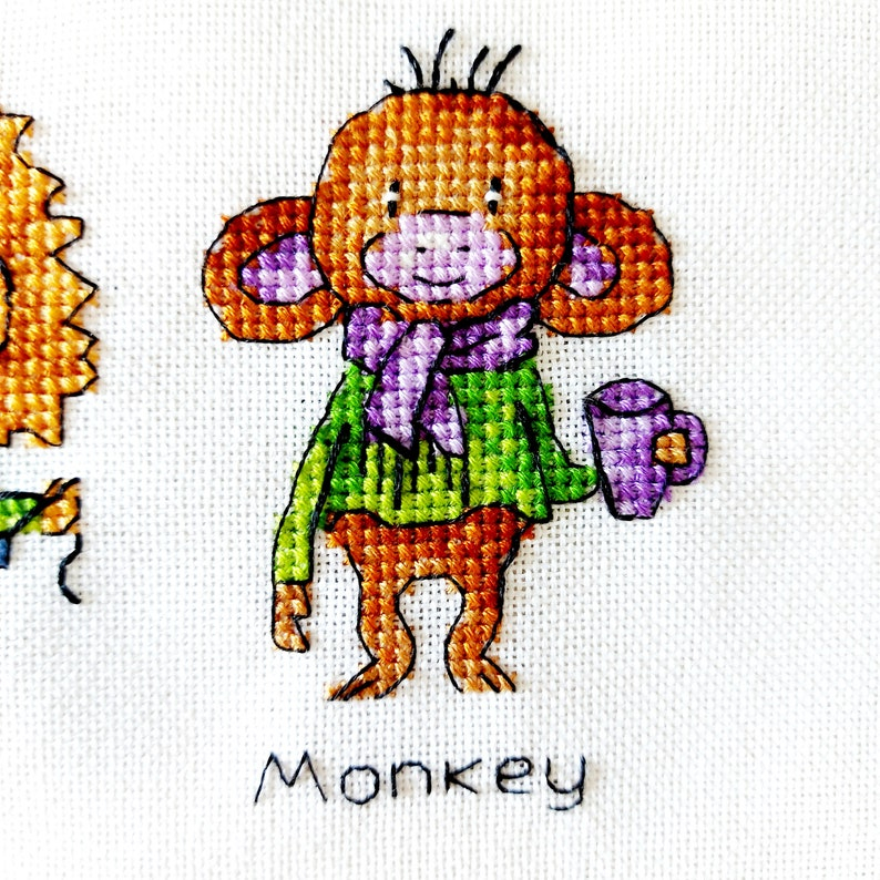 Monkey Cross Stitch Pattern Mini Cross Stitch Pattern Etsy - Small Monkey Cross Stitch Pattern