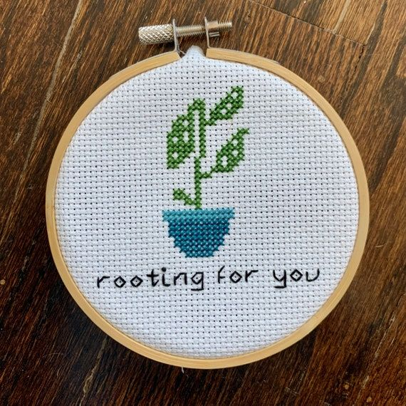 Monstera Adansonii Rooting For You 3 Inch Cross Stitch Pattern Digital  - 3 Inch Cross Stitch Patterns Free