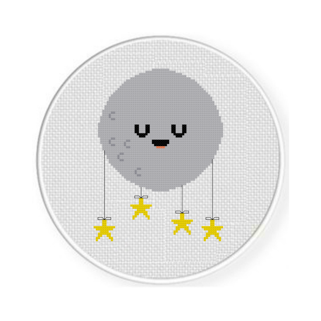 Moon And Stars Cross Stitch Pattern Daily Cross Stitch - Moon And Stars Cross Stitch Pattern