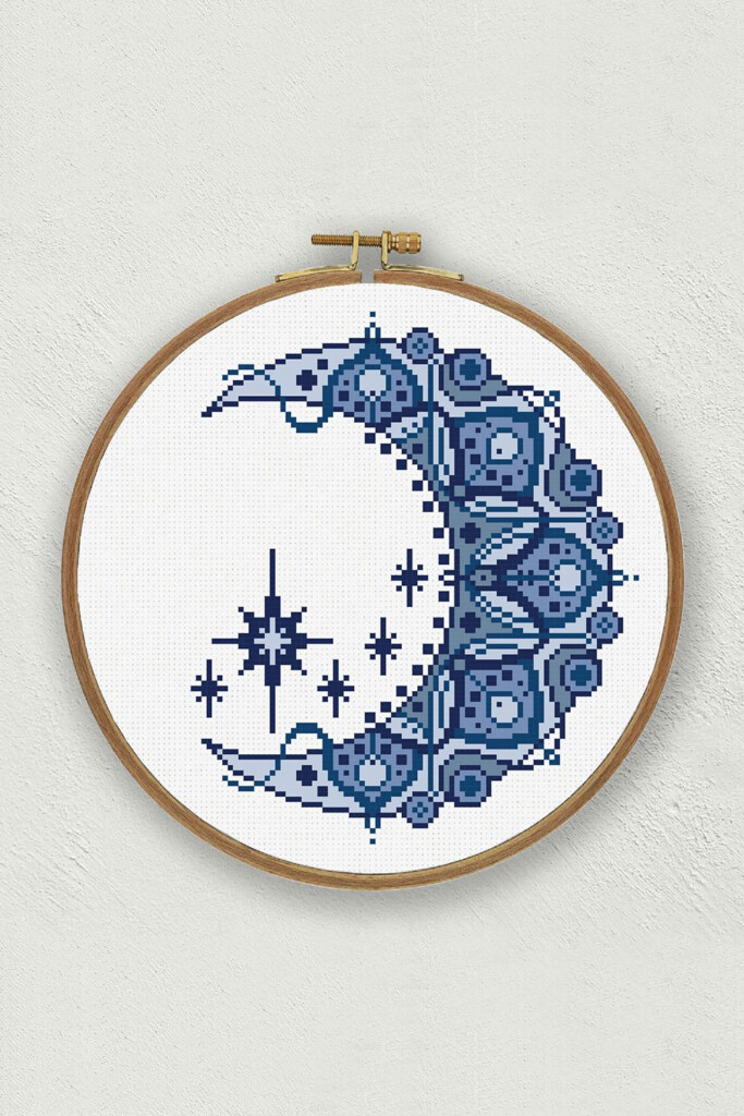 Moon Cross Stitch Pattern Artofit - Small Moon Cross Stitch Pattern