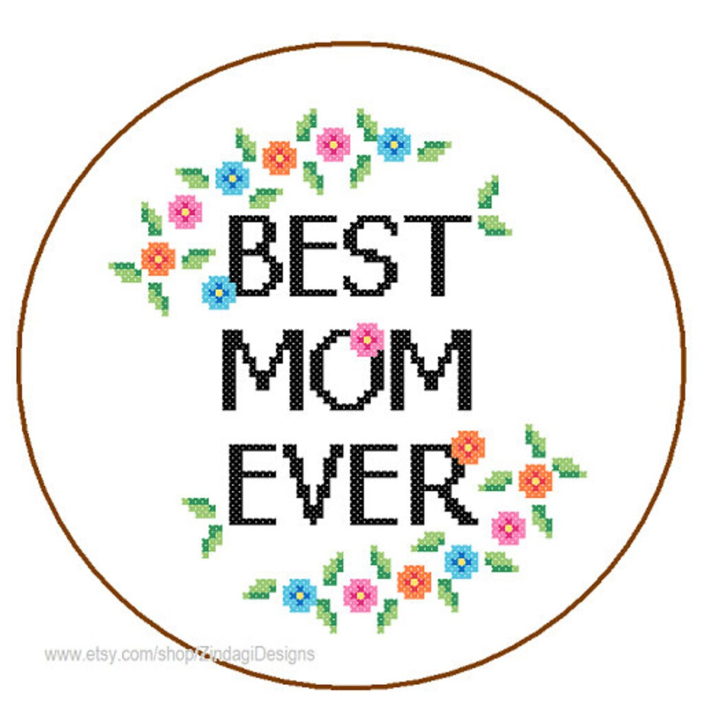 Mothers Day Cross Stitch Pattern Instant Download Best Mom Etsy - Mother Cross Stitch Patterns Free