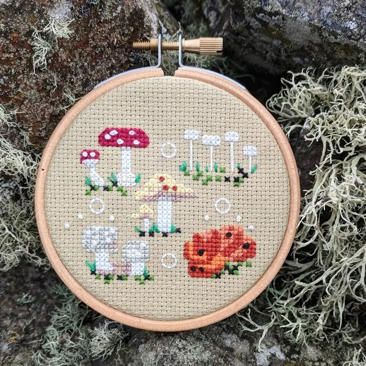 Mushroom Collection Cross Stitch Pattern Botanical Modern Cross Stitch  - Mushroom Cross Stitch Pattern Free