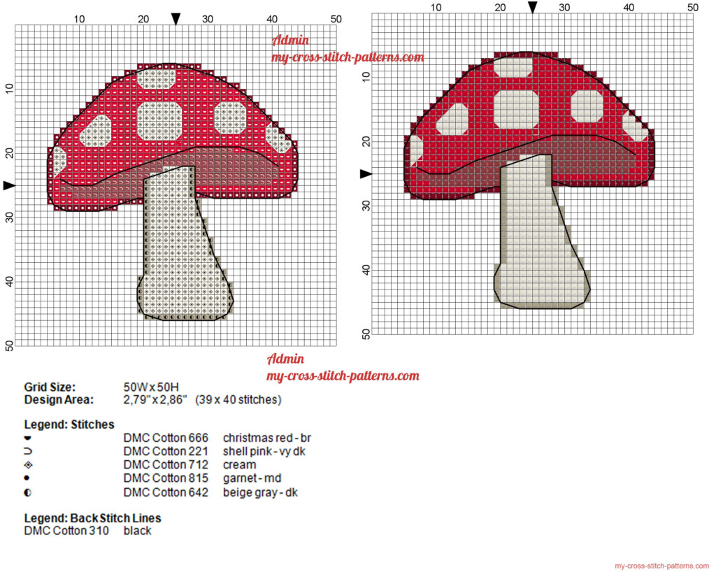 Mushroom Cross Stitch Patterns - Mushroom Cross Stitch Pattern Free