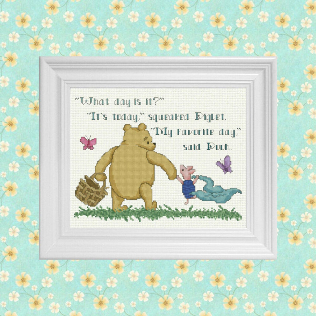 My Favorite Day Classic Winnie The Pooh Cross Stitch Pattern Instant  - Classic Pooh Cross Stitch Pattern