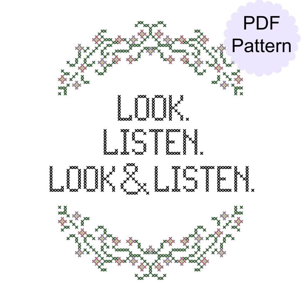 My Favorite Murder Cross Stitch Pattern Look Listen Etsy - My Favorite Murder Cross Stitch Pattern