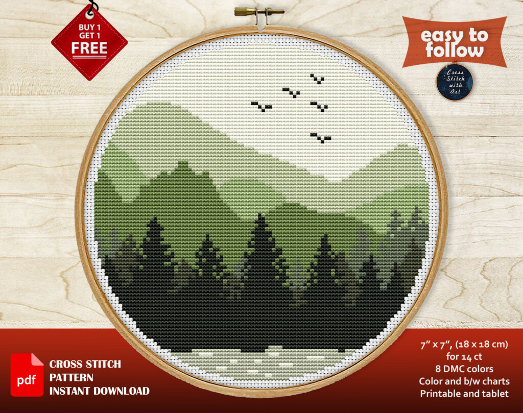 Nature Cross Stitch Pattern Landscape Cross Stitch PDF Etsy - Free Cross Stitch Patterns Nature