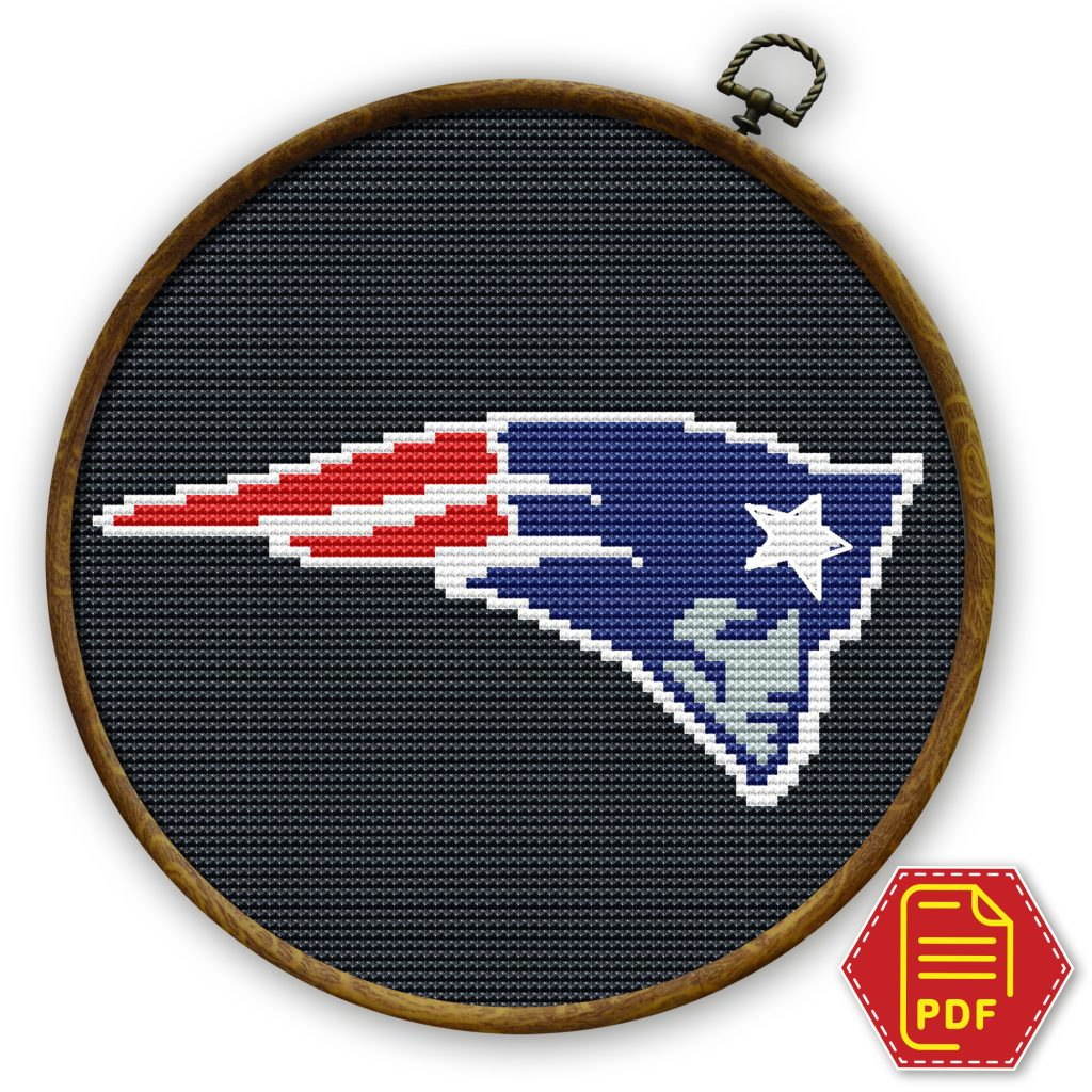 New England Patriots Logo Counted Cross Stitch Pattern Download In  - New England Patriots Cross Stitch Pattern