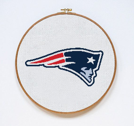 New England Patriots Logo Cross Stitch Pattern Instant Small Cross  - New England Patriots Cross Stitch Pattern