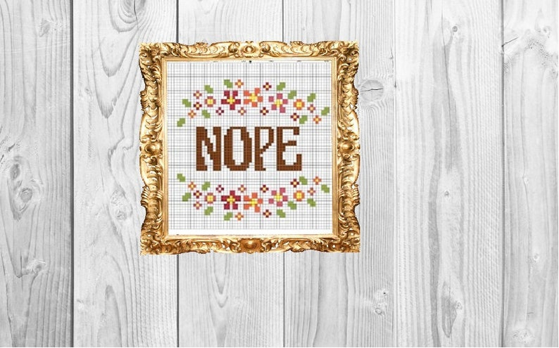 Nope Funny Dirty Cross Stitch Pattern Instant Download Etsy Canada - Free Dirty Cross Stitch Patterns
