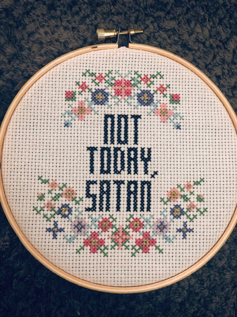 Not Today Satan Cross Stitch Etsy - Not Today Satan Cross Stitch Pattern Free