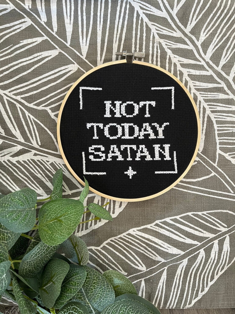 Not Today Satan Cross stitch Pattern Instant Digital Etsy - Not Today Satan Cross Stitch Pattern Free