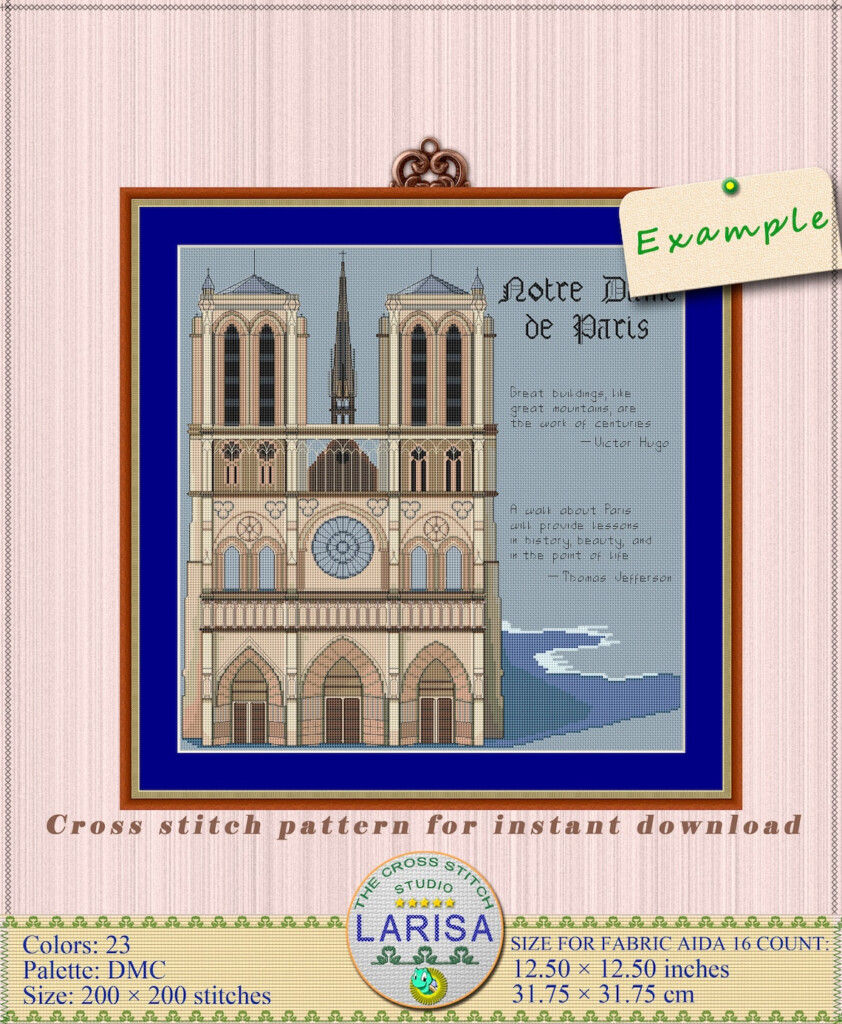 Notre Dame Cross Stitch Pattern Notre Dame De Paris Etsy - Notre Dame Cross Stitch Patterns