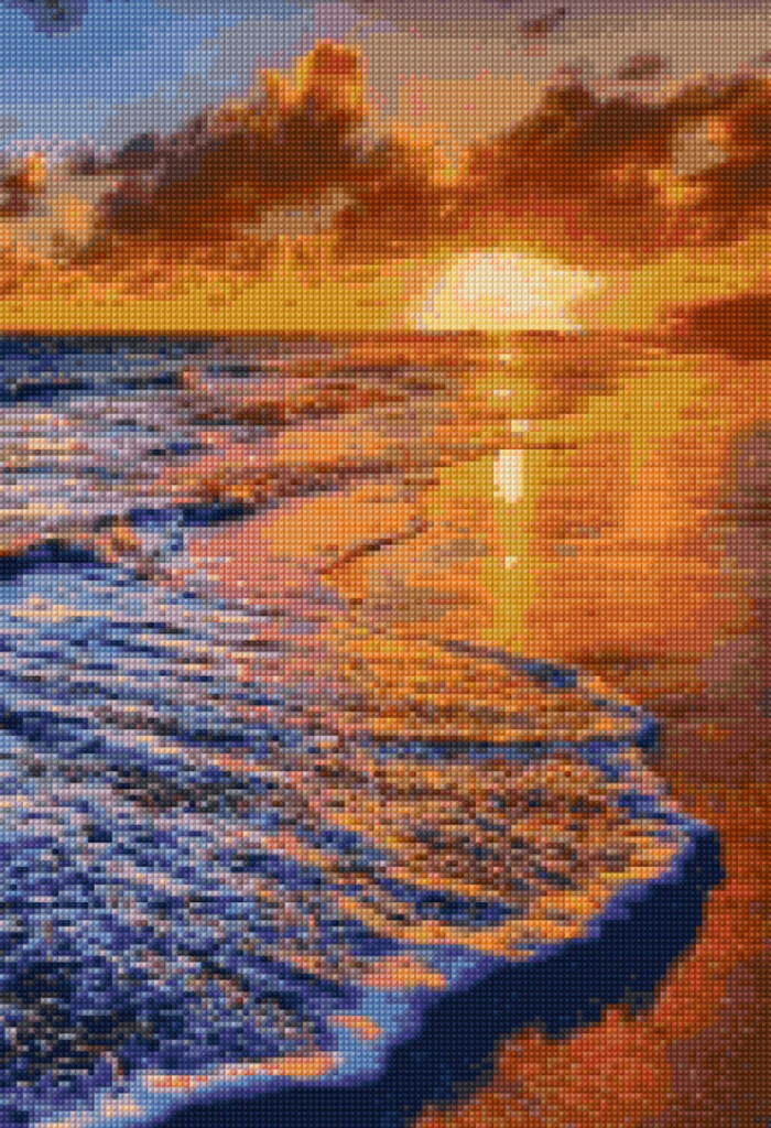 Ocean Beach Sunset Cross Stitch Pattern PDF Instant Download Cross  - Beach And Ocean Cross Stitch Patterns