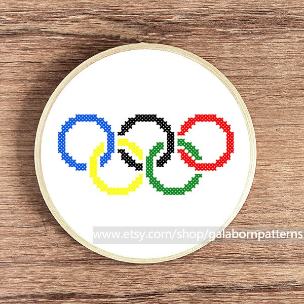 Olympics Cross Stitch Pattern PDF Modern Cross Stitch - Olympic Rings Cross Stitch Pattern