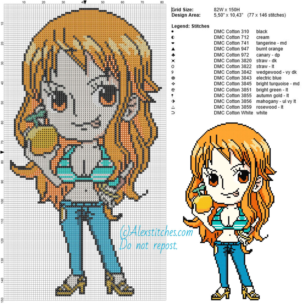 One Piece Cross Stitch Pattern Printable Templates Free - One Piece Anime Cross Stitch Patterns