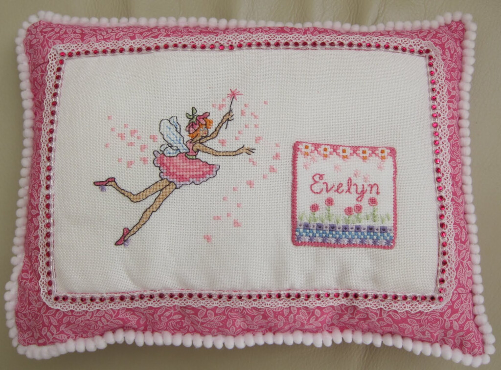 Palace Of Leaves Cross stitched Tooth Fairy Pillow - Counted Cross Stitch Tooth Fairy Pillow Patterns