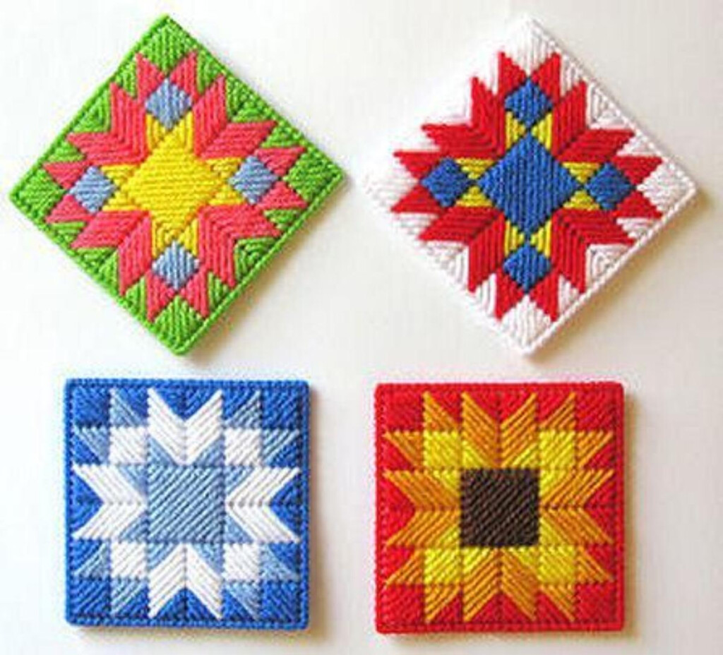 Patchwork Coasters Free Pattern Nuts About Needlepoint - Free Cross Stitch Patterns For Coasters