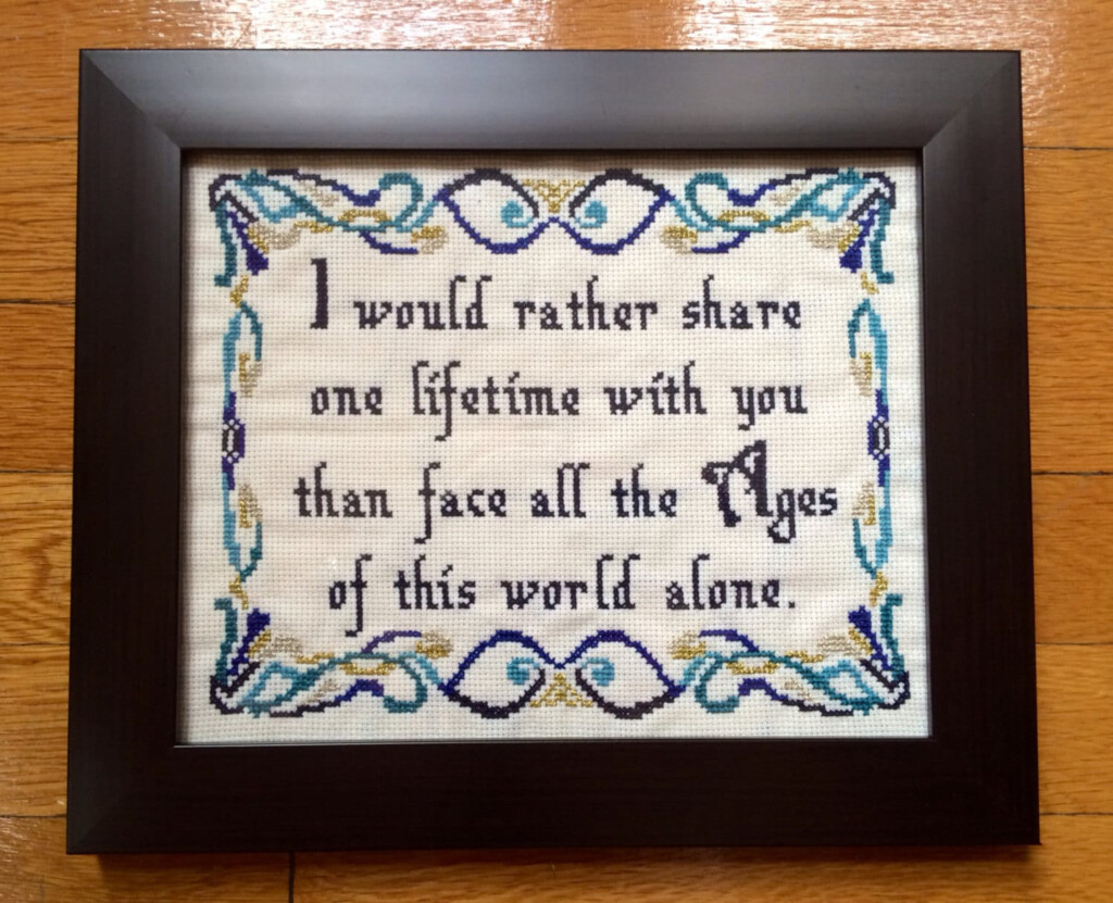 PATTERN LOTR Cross Stitch Arwen Quote One Lifetime Love Quote - Love Quotes Cross Stitch Patterns