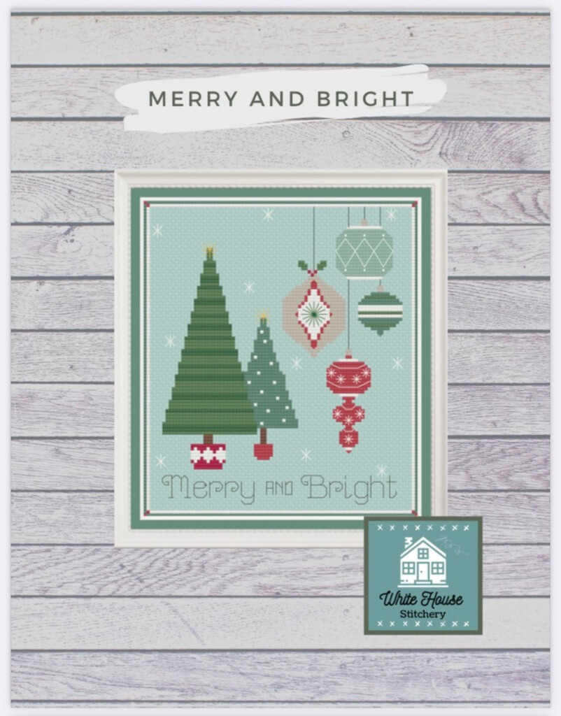 Pattern merry And Bright cross Stitch Pattern trees Etsy - Merry And Bright Cross Stitch Pattern