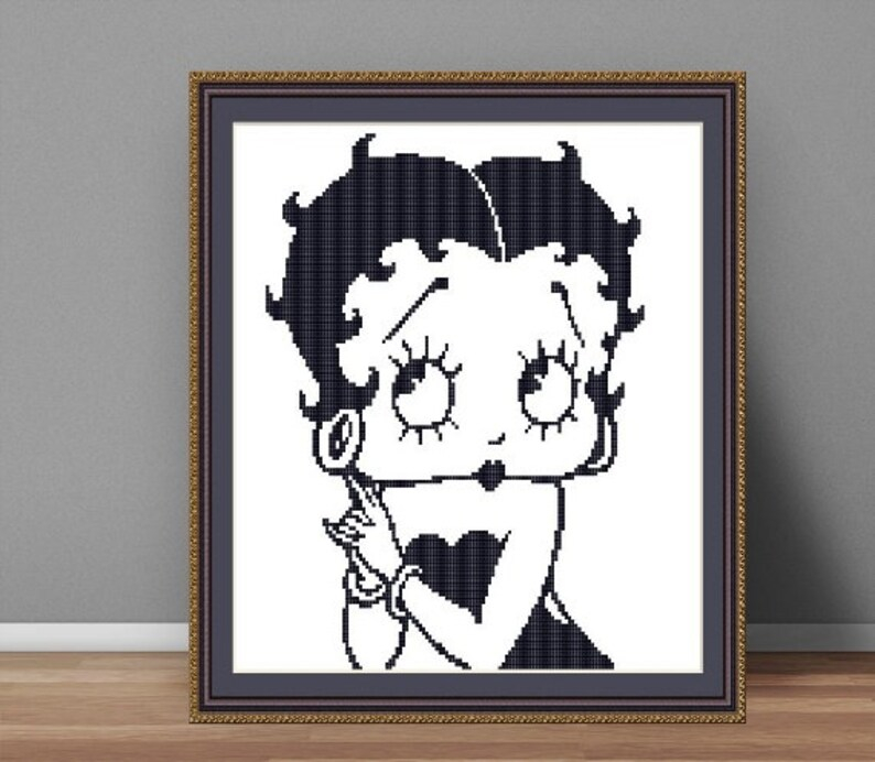 PDF Cross Stitch Pattern Betty Boop Downloadable Cross Stitch Etsy - Betty Boop Cross Stitch Pattern