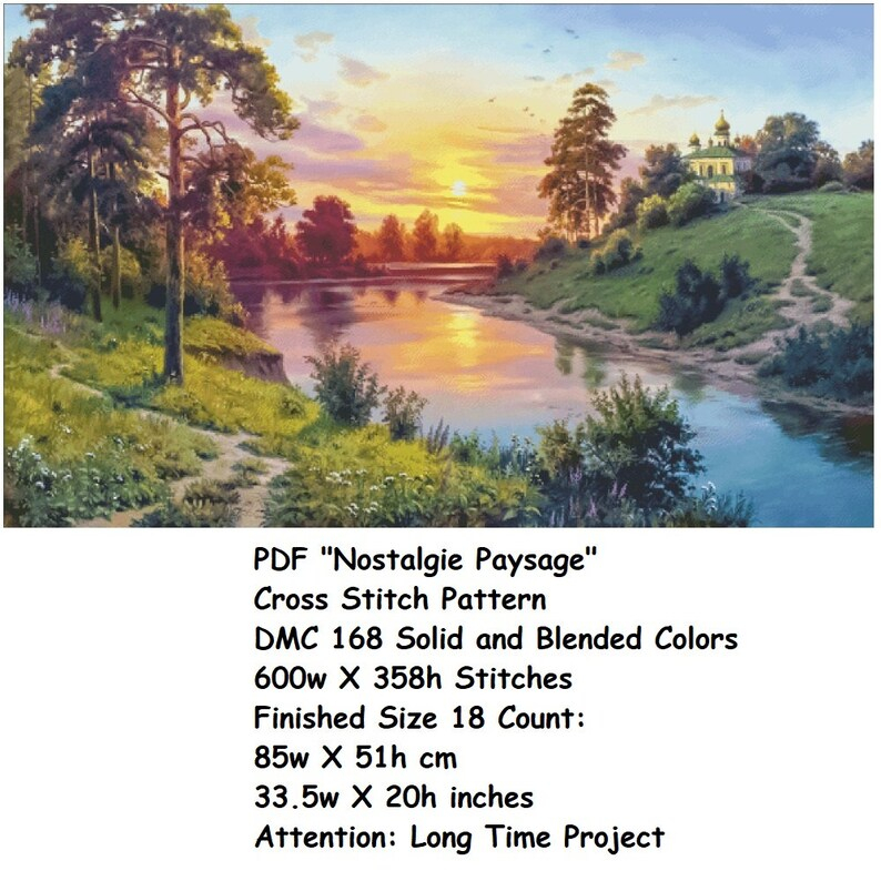 PDF Nostalgie Paysage Cross Stitch Pattern DMC Etsy - Nostalgic Needle Cross Stitch Patterns