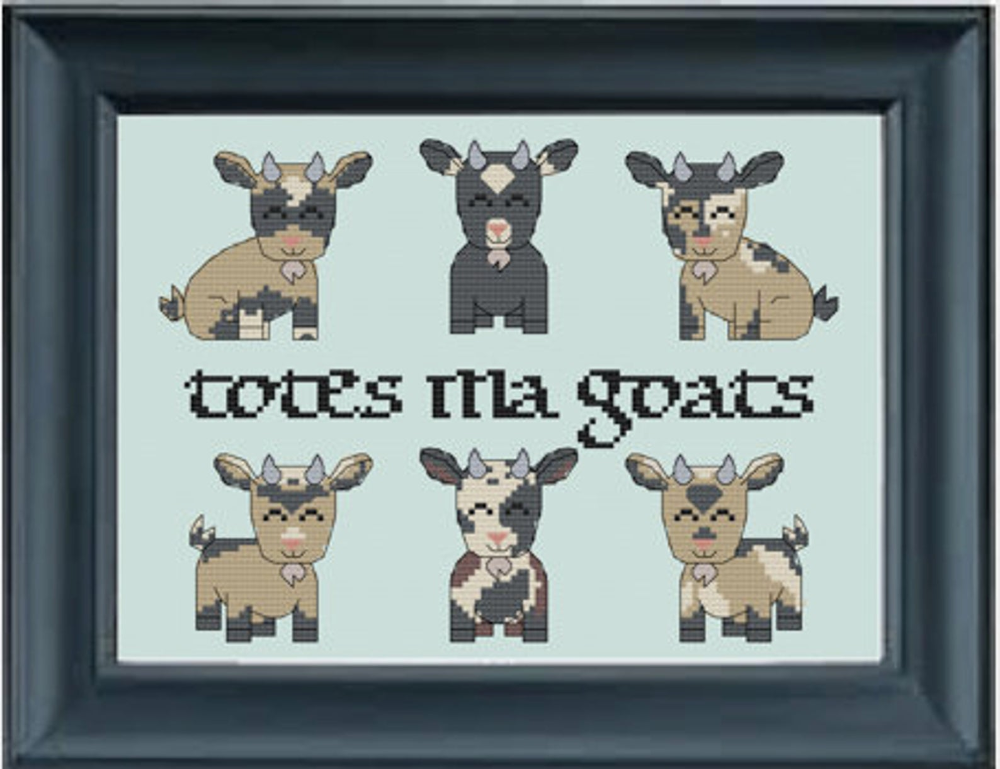 PDF Pattern Totes Ma Goats Farm Decor Goat Cross Stitch Etsy Cross  - Goat Cross Stitch Patterns Free