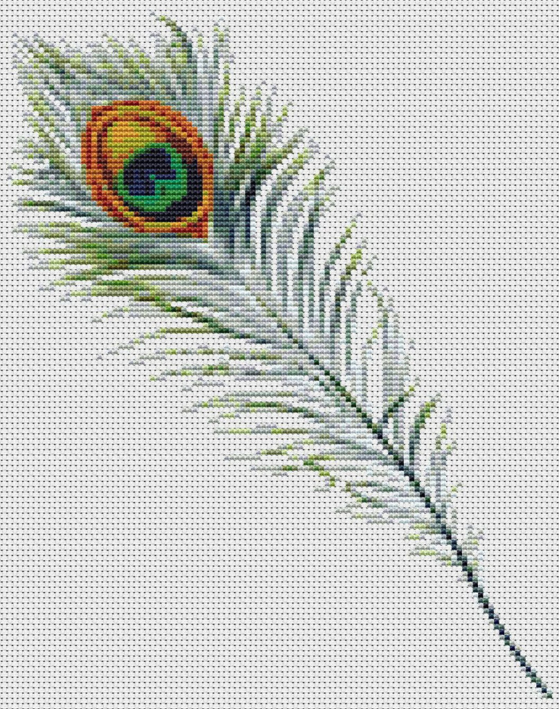 Peacock Printable Cross Stitch Pattern - Free Peacock Cross Stitch Patterns