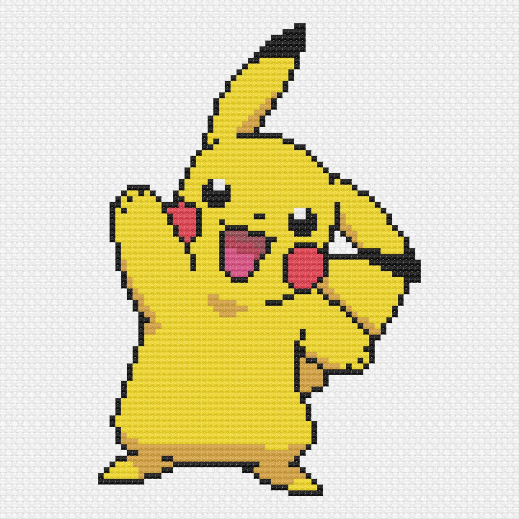Pikachu Cross Stitch Pattern Etsy - Pikachu Cross Stitch Pattern Free
