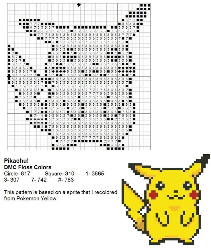 Pikachu Cross Stitch Pattern Free 0 Pokemon Cross Stitch  - Pikachu Cross Stitch Pattern Free